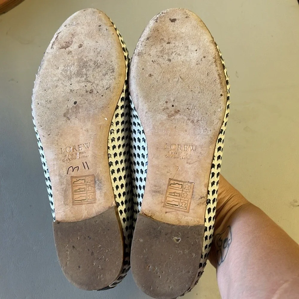 Jcrew woven leather flats sz 7 - Picture 4 of 4